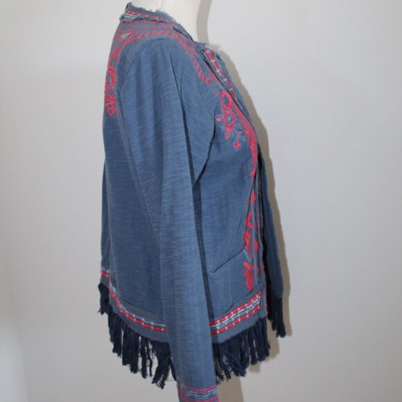 Johnny Was Biya JWLA Cotton No Clasp Cardigan Knit Jacket Sweater M - Picture 7 of 7